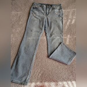Seven7 Women's Light Gray Flare Jeans